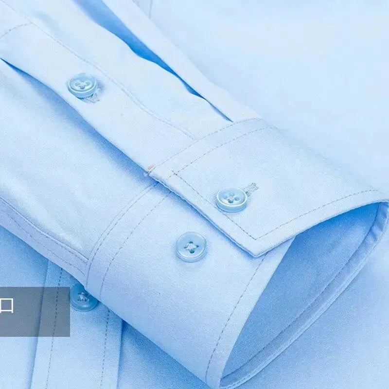 Men's Plain Formal Dress Shirt-Men Shirts-LeStyleParfait