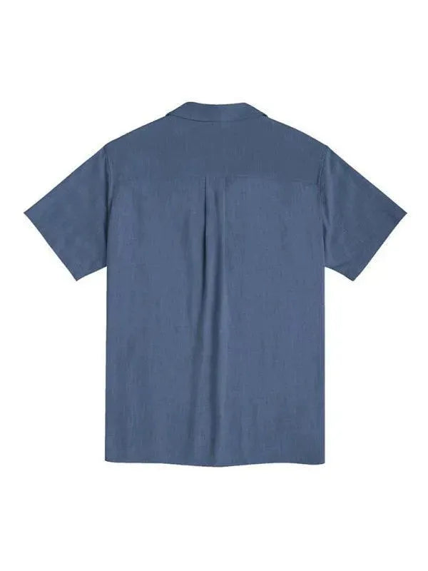 Men's Plain Short Sleeve Linen Shirt-Men Shirts-LeStyleParfait