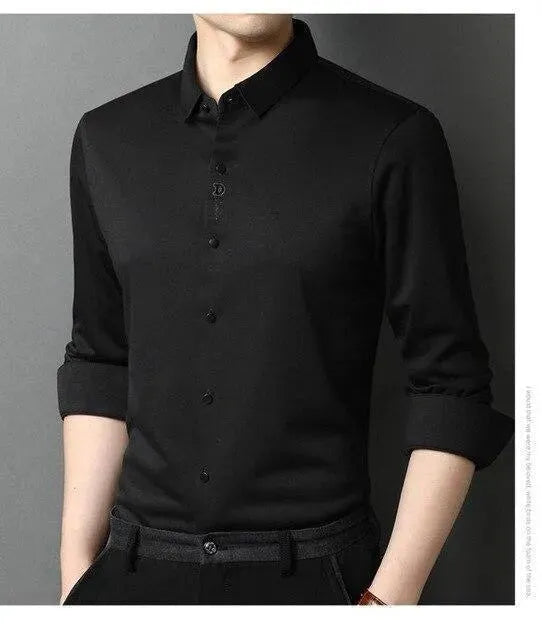 Men's Plus Size Satin Shirt-Men Shirts-LeStyleParfait