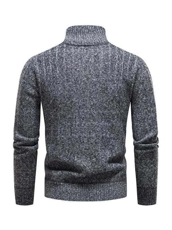 Men’s Quarter-Zip Pullover Sweater – Stand Collar Knit