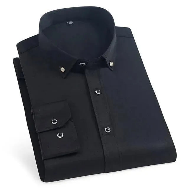 Men's Refined Cotton Dress Shirt-Men Shirts-LeStyleParfait