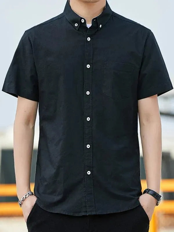 Men's Scholar Short Sleeve Shirt-Men Shirts-LeStyleParfait