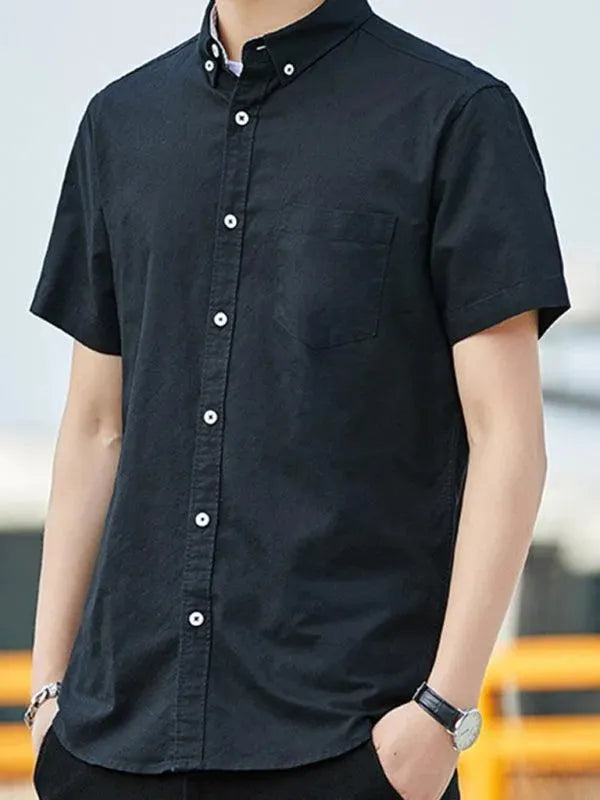 Men's Scholar Short Sleeve Shirt-Men Shirts-LeStyleParfait