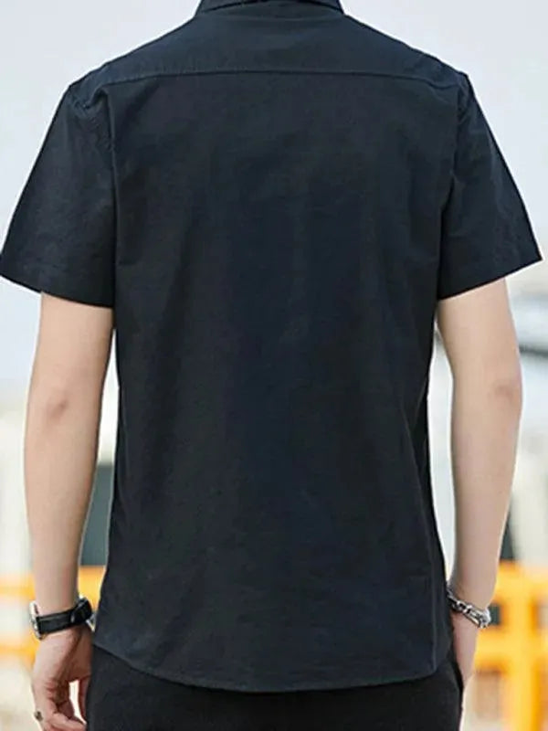 Men's Scholar Short Sleeve Shirt-Men Shirts-LeStyleParfait