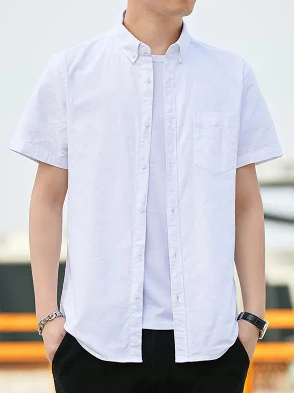 Men's Scholar Short Sleeve Shirt-Men Shirts-LeStyleParfait