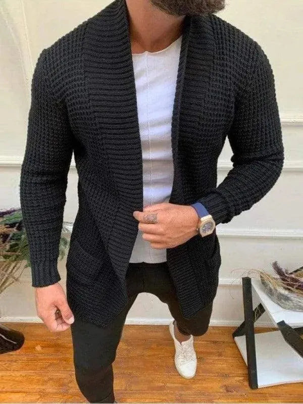 Men’s Shawl Collar Cardigan Sweater – Casual Knit