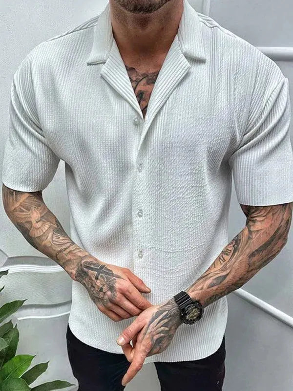 Men's Short Sleeve Casual Shirt-Men Shirts-LeStyleParfait