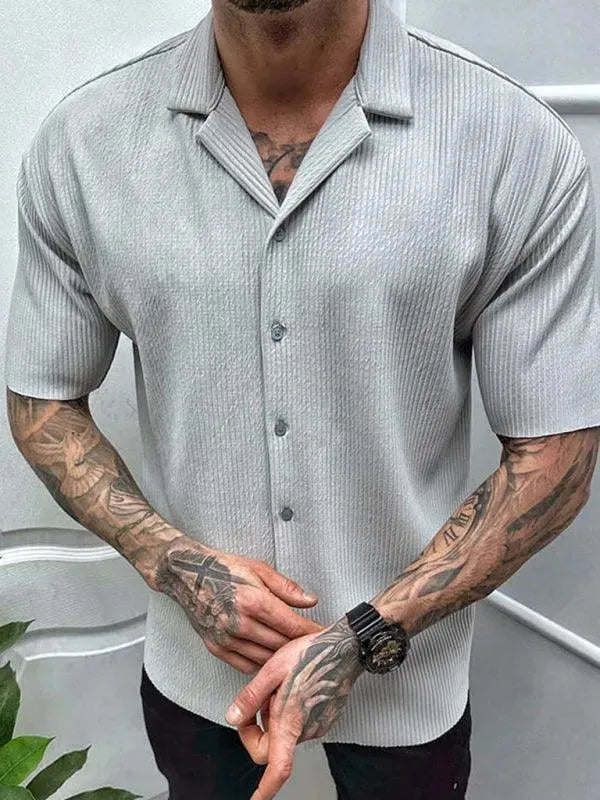 Men's Short Sleeve Casual Shirt-Men Shirts-LeStyleParfait