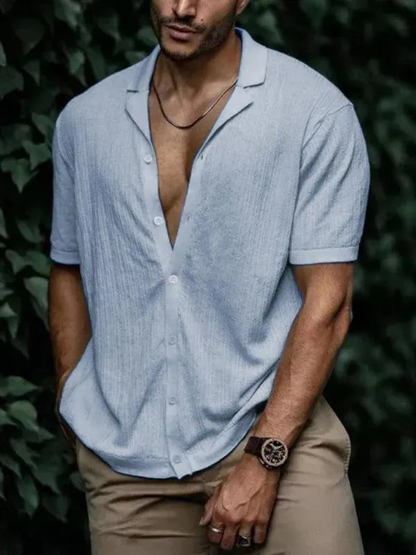 Men's Short Sleeve Casual Shirt-Men Shirts-LeStyleParfait