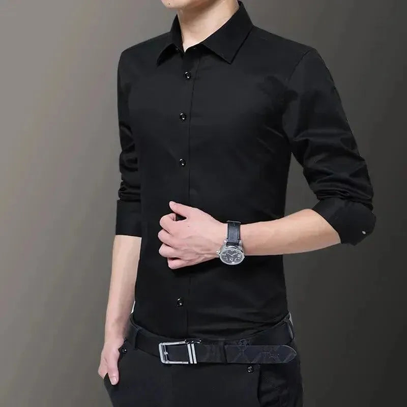 Men's Slim Fit Formal Dress Shirt-Men Shirts-LeStyleParfait