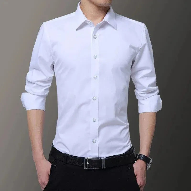 Men's Slim Fit Formal Dress Shirt-Men Shirts-LeStyleParfait