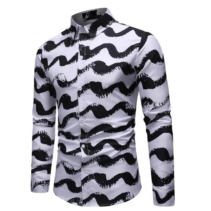 Men's Slim Fit Printed Shirt-Men Shirts-LeStyleParfait