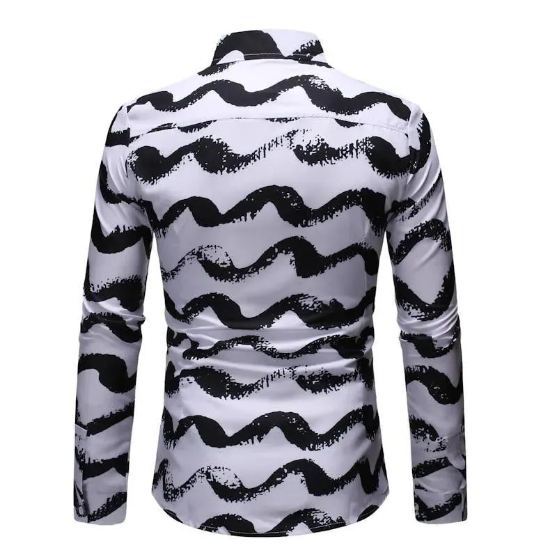 Men's Slim Fit Printed Shirt-Men Shirts-LeStyleParfait
