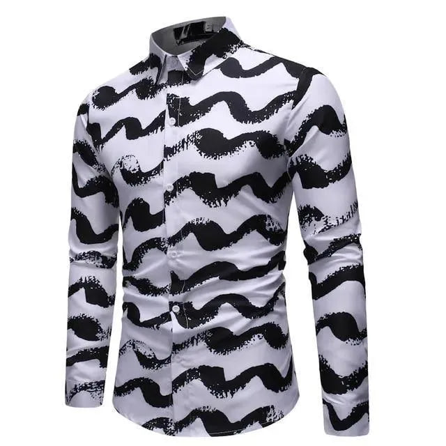 Men's Slim Fit Printed Shirt-Men Shirts-LeStyleParfait
