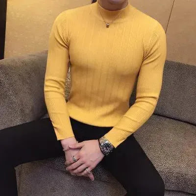Men’s Slim Fit Striped Crew-Neck Pullover Sweater