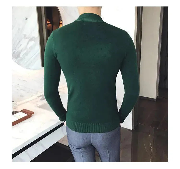 Men’s Slim Fit Striped Crew-Neck Pullover Sweater