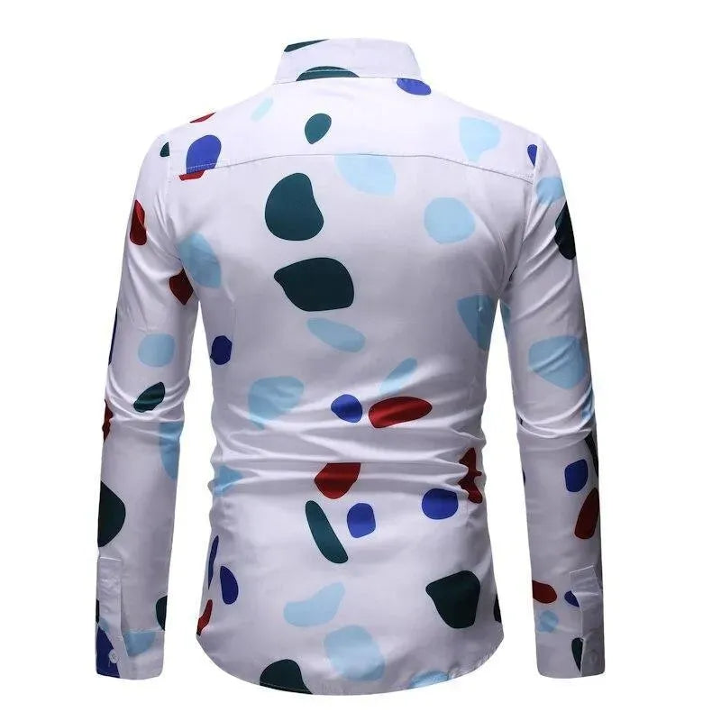 Men's Slim Printed Casual Shirt-Men Shirts-LeStyleParfait