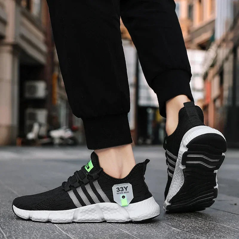 Men's Sneakers - Low-Top Flat Sneakers - Lace-Up Summer Sneakers
