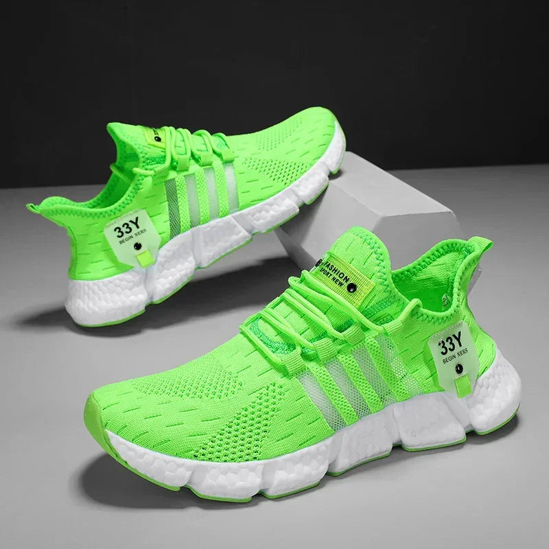 Men's Sneakers - Low-Top Flat Sneakers - Lace-Up Summer Sneakers