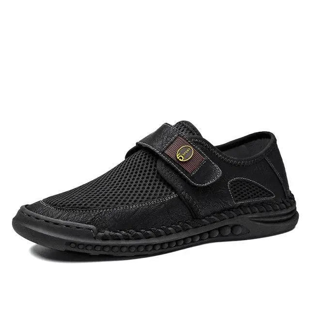 Men's Sneakers - Low-Top Sneakers Shoes - Slip-On Hook-Loop All-Season Shoes