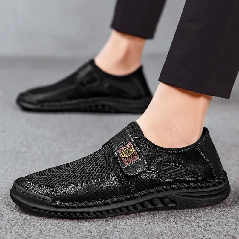 Men's Sneakers - Low-Top Sneakers Shoes - Slip-On Hook-Loop All-Season Shoes
