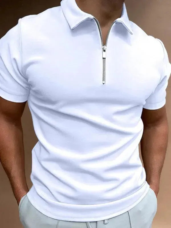 Men's Solid Color Short Sleeve Polo Shirt-Polo Shirt-LeStyleParfait