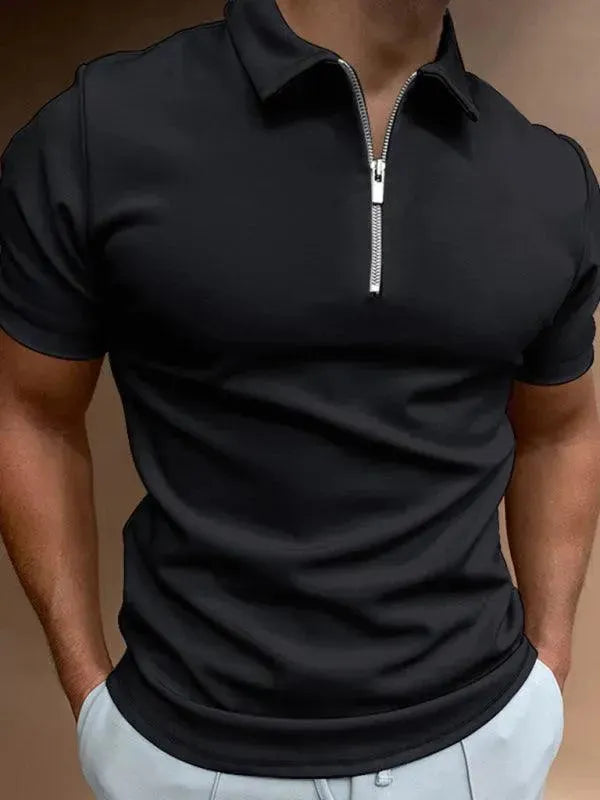 Men's Solid Color Short Sleeve Polo Shirt-Polo Shirt-LeStyleParfait