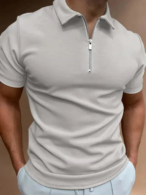 Men's Solid Color Short Sleeve Polo Shirt-Polo Shirt-LeStyleParfait