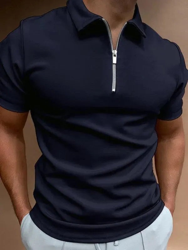 Men's Solid Color Short Sleeve Polo Shirt-Polo Shirt-LeStyleParfait