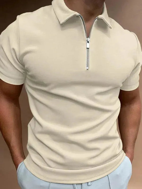 Men's Solid Color Short Sleeve Polo Shirt-Polo Shirt-LeStyleParfait