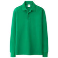 Men's Solid Long Sleeve Polo Shirt-Men Shirts-LeStyleParfait
