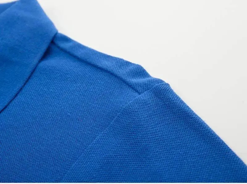 Men's Solid Long Sleeve Polo Shirt-Men Shirts-LeStyleParfait
