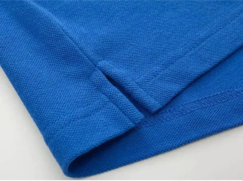 Men's Solid Long Sleeve Polo Shirt-Men Shirts-LeStyleParfait