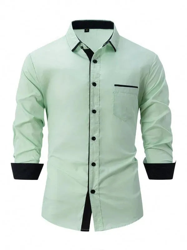 Men's Solid Short Sleeve Shirt-Men Shirts-LeStyleParfait