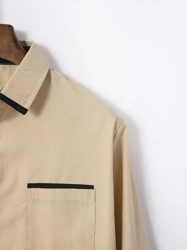 Men's Solid Short Sleeve Shirt-Men Shirts-LeStyleParfait