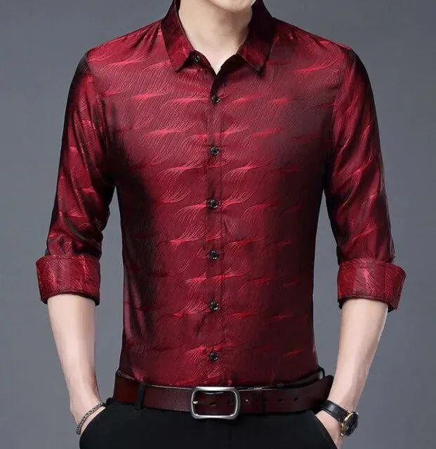 Men's Stewart Satin Summer Shirt-Men Shirts-LeStyleParfait
