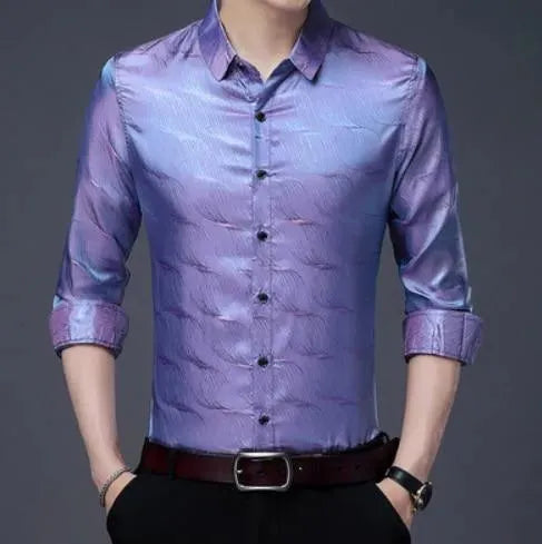 Men's Stewart Satin Summer Shirt-Men Shirts-LeStyleParfait
