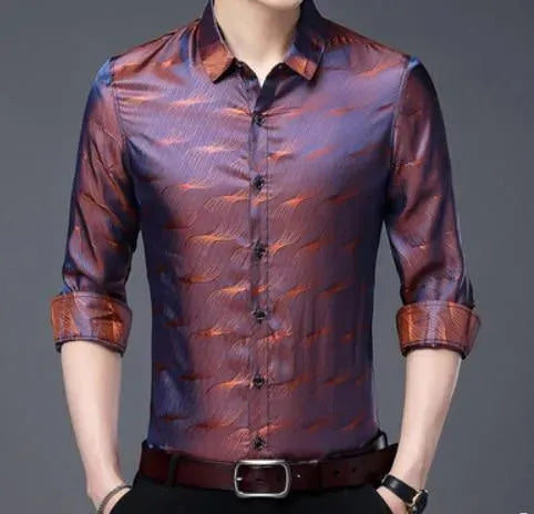 Men's Stewart Satin Summer Shirt-Men Shirts-LeStyleParfait