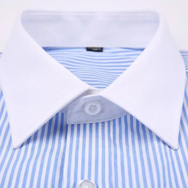 Men's Striped Formal Dress Shirt-Men Shirts-LeStyleParfait