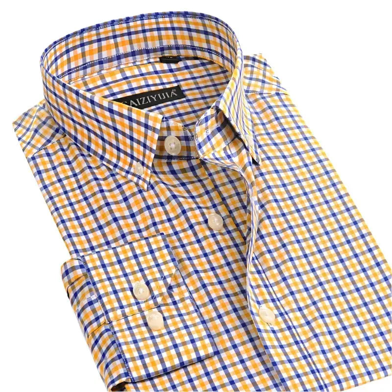 Men's Striped Print Dress Shirt-Men Shirts-LeStyleParfait