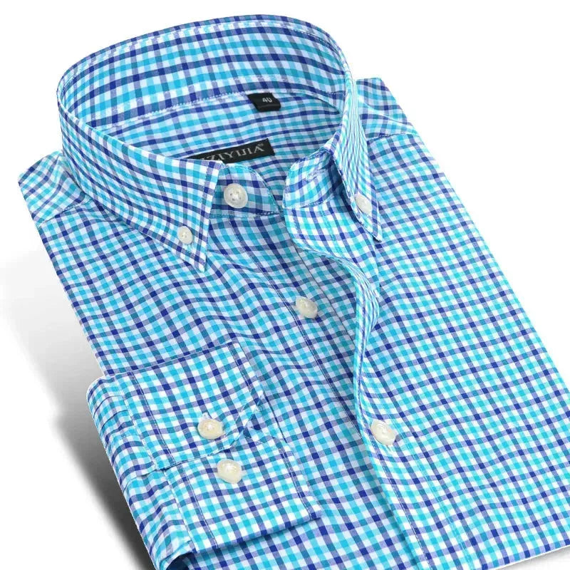 Men's Striped Print Dress Shirt-Men Shirts-LeStyleParfait