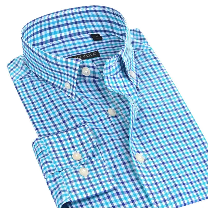 Men's Striped Print Dress Shirt-Men Shirts-LeStyleParfait