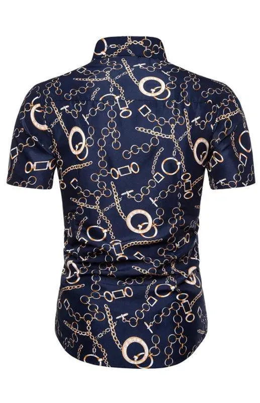 Men's Summer Short Sleeve Printed Shirt-Men Shirts-LeStyleParfait