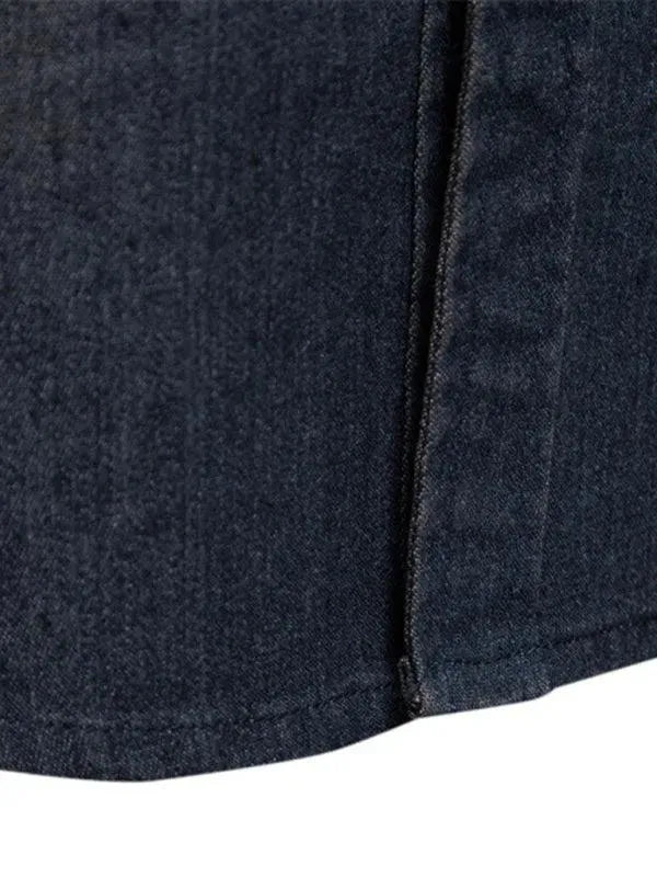 Men's Two Pocket Denim Shirt-Men Shirts-LeStyleParfait