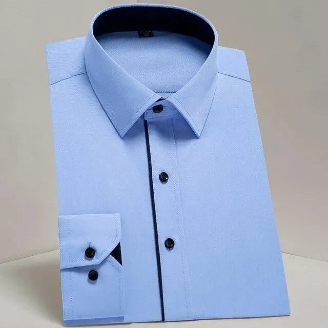 Men's Vintage Formal Dress Shirt-Men Shirts-LeStyleParfait