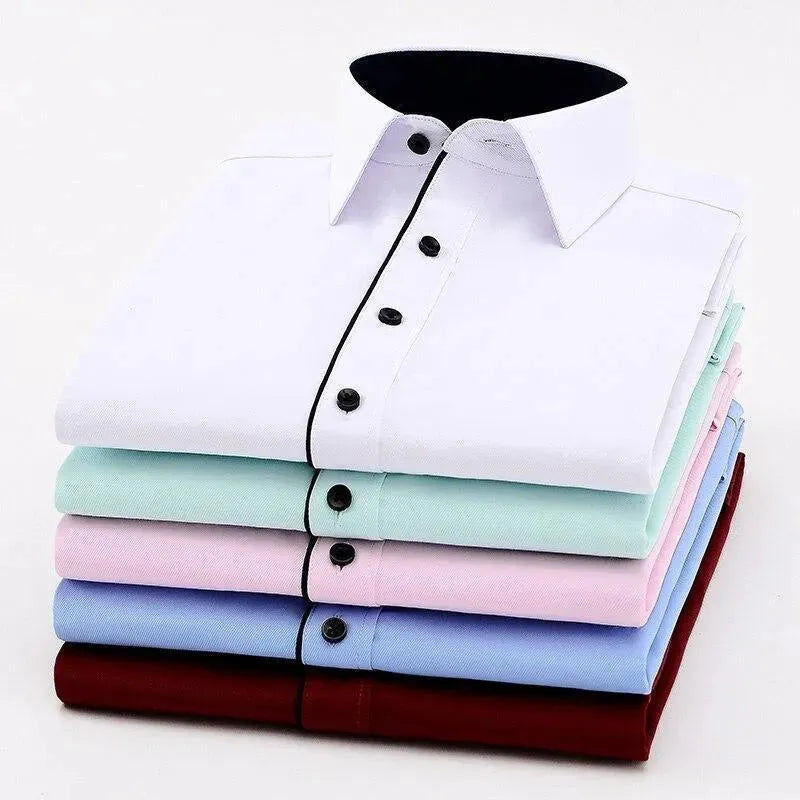Men's Vintage Formal Dress Shirt-Men Shirts-LeStyleParfait