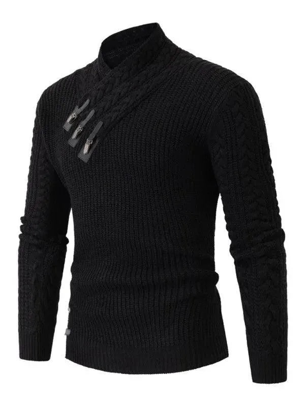 Men’s Warm Turtleneck Pullover Sweater – Midweight Knit