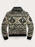 Men’s Zip Jacquard Cardigan Sweater – V-Neck