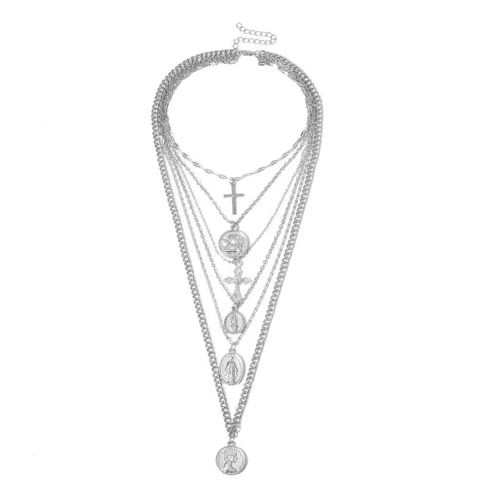 Multi-Layered Head Pendant Necklace - Pendant Necklace - LeStyleParfait