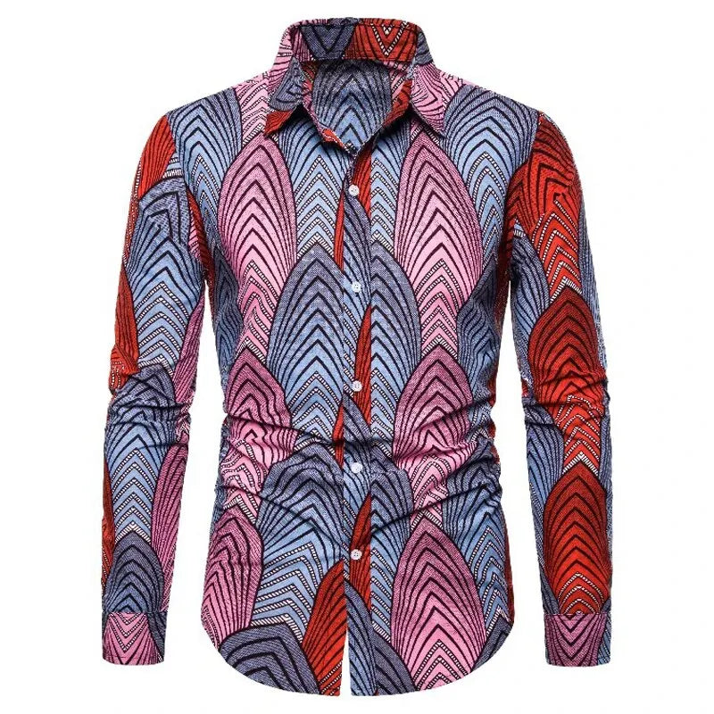 Multicolor African Print Men's Shirt-Men Shirts-LeStyleParfait
